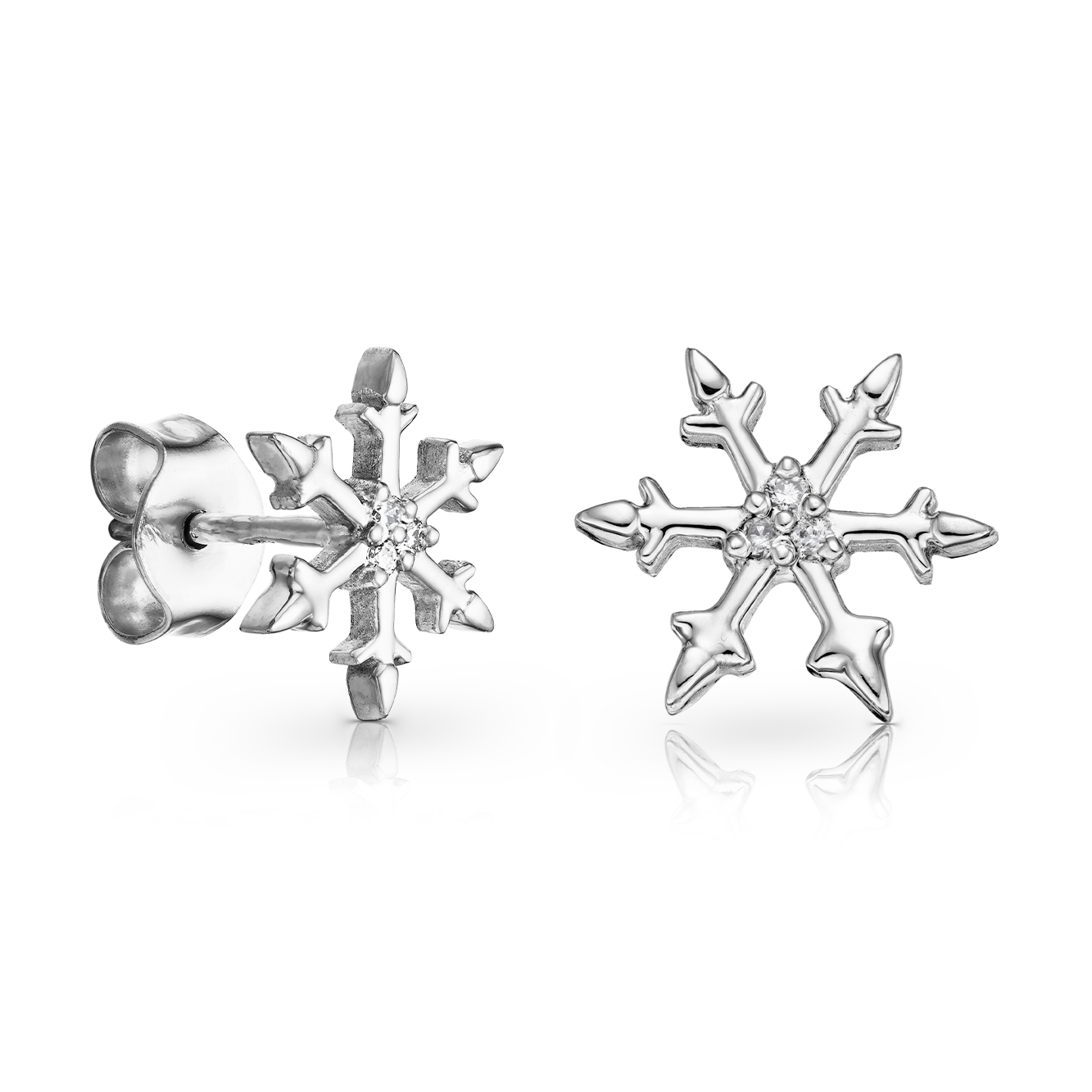 Zlaté náušnice ve tvaru vločky